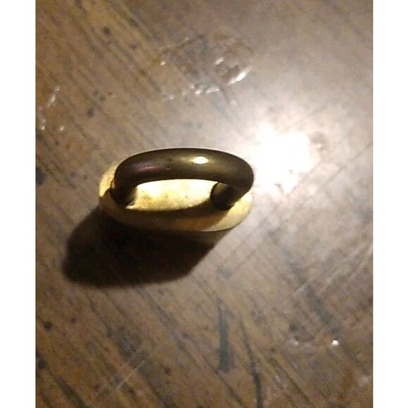 Authentic LOUIS VUITTON Lock & NO Key Padlock unpolished brass LV - Picture 4 of 6